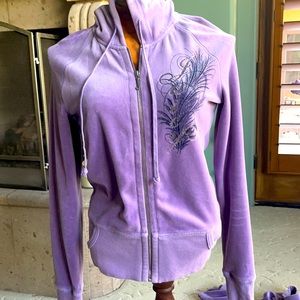 3 piece lavender velour juicy couture track suit set with hoodie